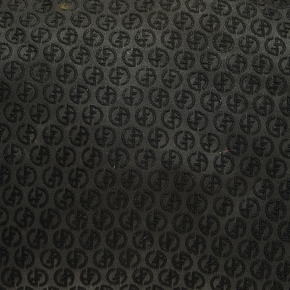 GIORGIO ARMANI Black Signature Canvas And Leather Shoulder Bag - Picture 5 of 9